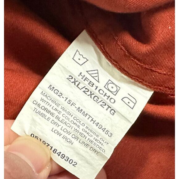 Wrangler Shirt Men's 2XL Outdoor Button Up Relaxed Orange Camping NEW Shirt - Picture 10 of 14